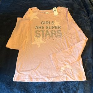 Girls xxl baby pink long sleeve shirt